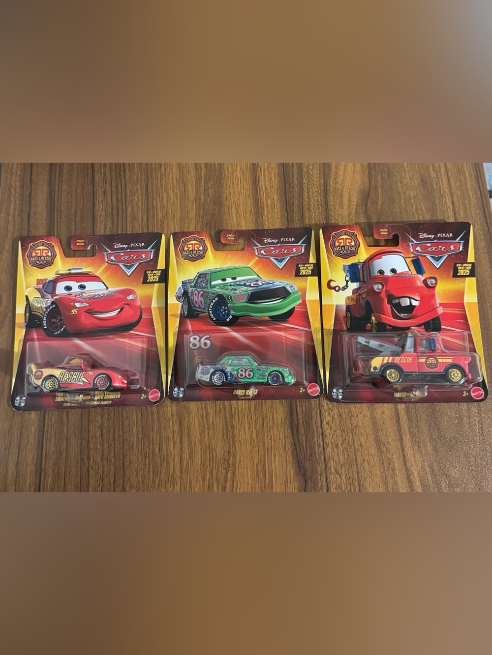 Disney Pixar Cars Fire and Rescue Lot Lightning McQueen Mater Chick Hicks